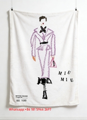 MiuMiu Lavender Suit Fashion Sketch Print Flannel Sofa Throw Blanket – Chic Pink & Black Accent IMG_0500